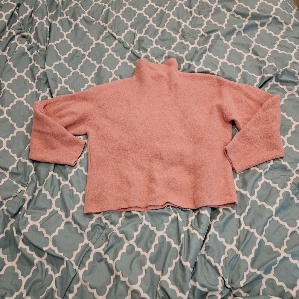 Express Women's Small Blush Pink Fuzzy Mock Neck Sweater Soft Cozy Knit - Picture 9 of 9